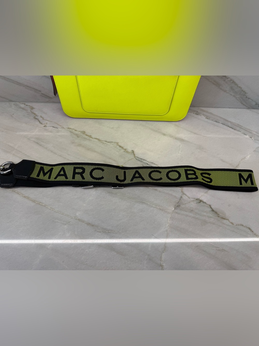 SOLD Marc Jacobs Snapshot Commuter 13 Laptop Bag Neon Yellow Saffiano Leather - Picture 14 of 16